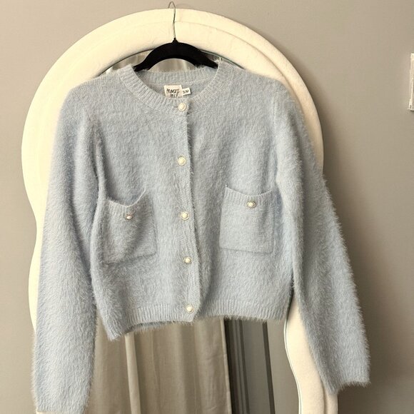 Princess Polly Sweaters - Princess Polly Light Blue Cardigan